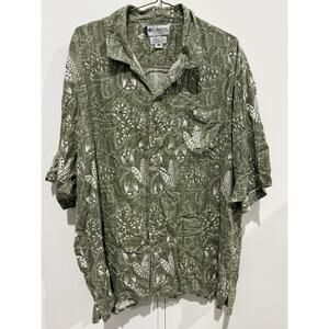 Columbia Men’s Green Cotton Short Sleeve Button-Down Size XXL